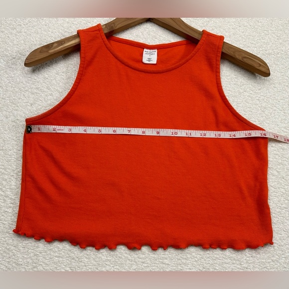 Melrose and Market Cropped Tank Top Women’s Size Medium Orange Organic Cotton - Picture 6 of 7